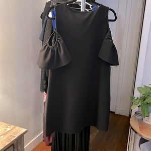 Black cold shoulder dress
